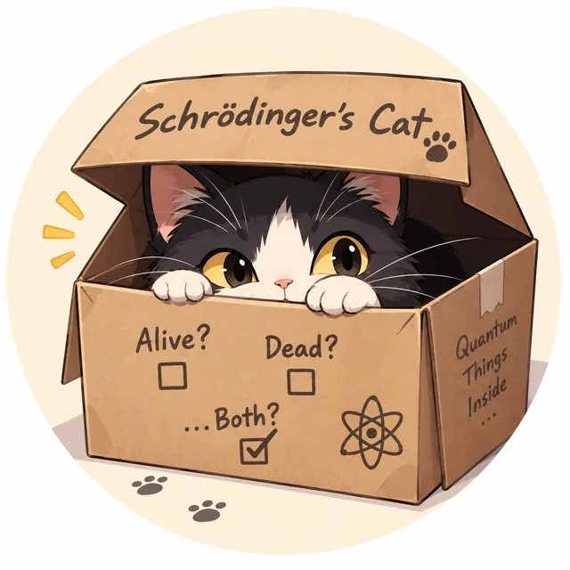 段ボール箱から顔を出す黒白猫のイラスト